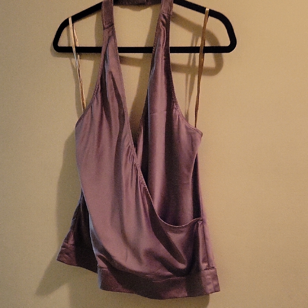 Bronze Satin Halter Top